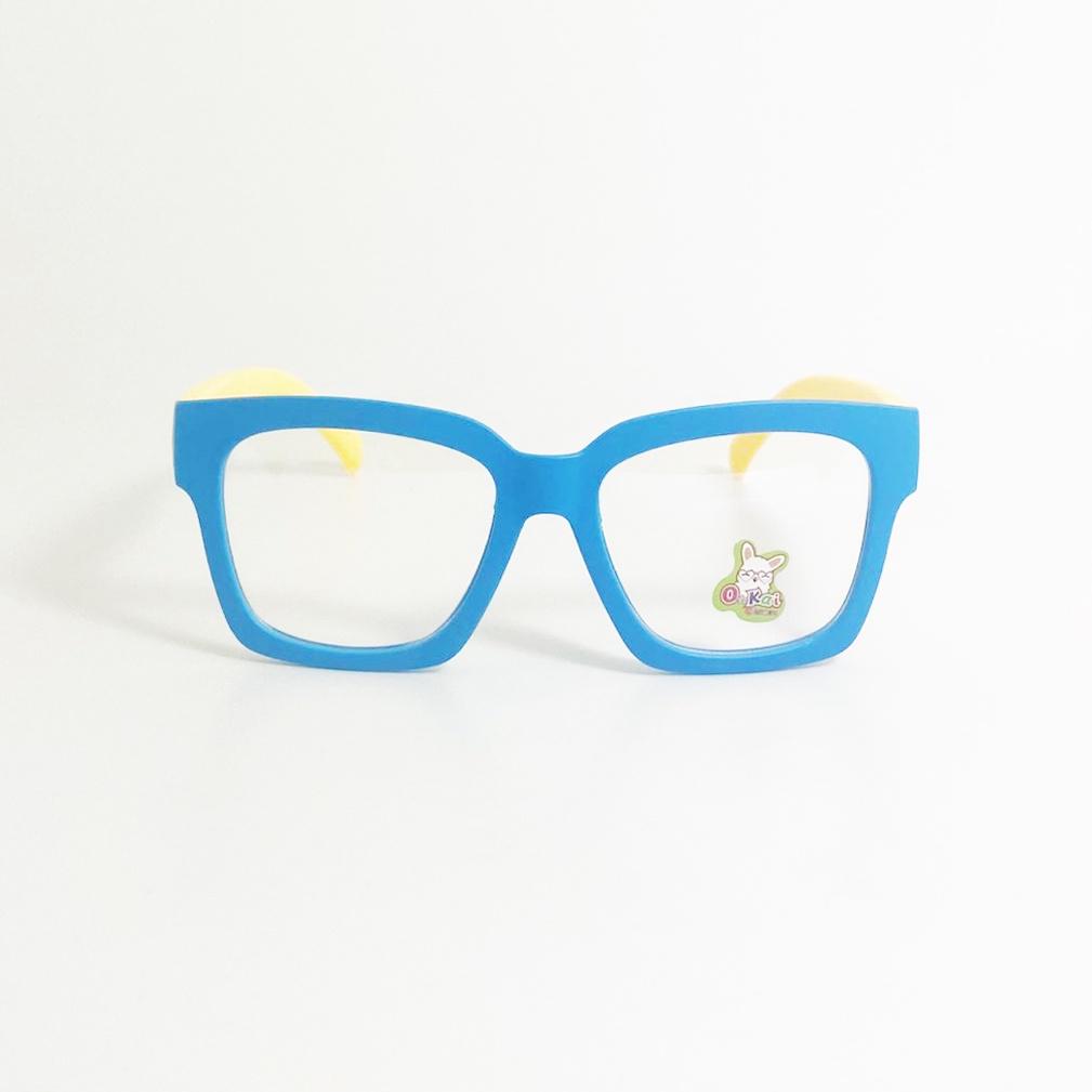 Mắt kính giả cận trẻ em gọng nhựa dẻo JJ1656 tròng kính dáng vuông chống tia UV bảo vệ mắt dành cho bé từ 4 đến 8 tuổi