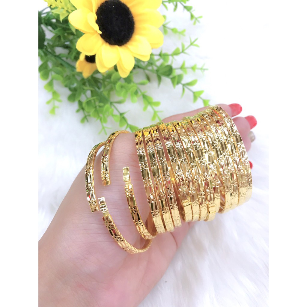 Vòng ximen khóa vàng thật bộ 7 chiếc mạ vàng 18k
