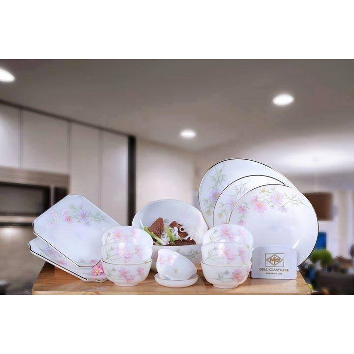 Đĩa nông 20cm thủy tinh ngọc cao cấp MP USA Home Set, nhập khẩu Thái Lan, an toàn cho sức khỏe_KokiaHome
