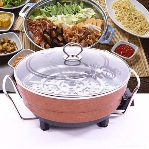 Bếp Điện Đa Năng ÔSAKA, Đáy Phủ Chống Dính Cao Cấp, Tặng kèm Vỉ Hấp Inox - bepnuongdienosaka