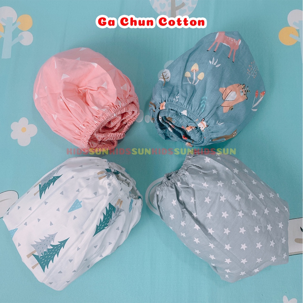 Ga Chun Bọc Đệm KIDSSUN Cho Cũi Trẻ Em Kích Thước 62x100cm - 80x130cm Chất Liệu Cotton 100% Mềm Mịn Đẹp Thấm Hút Mồ Hôi