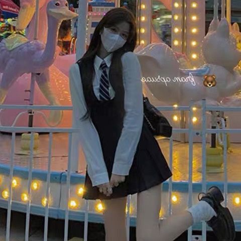Bộ Đồng Phục Nữ Sinh Phong Cách Preppy Nhật Bản Xinh Xắn
