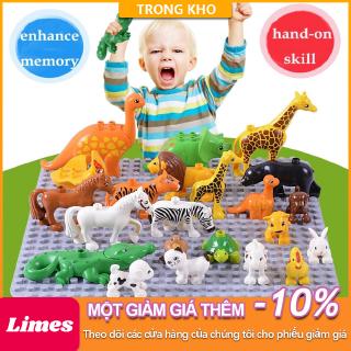 improve kids memory building blocks animal accessories children toys DIY early education baby toy match with Duplo