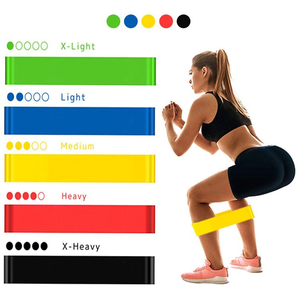 Dây kháng lực tập gym/ yoga mức 5 bằng cao su silicone co giãn chắc chắn nhỏ gọn nhiều màu sắc