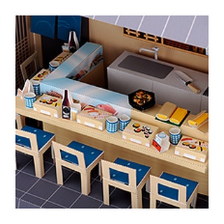 Mô hình giấy 3D  cửa hàng Sushi