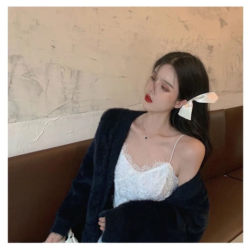 COZOK Áo Hai Dây Phối Ren Hở Lưng Quyến Rũ