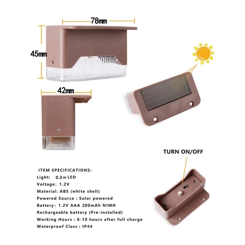 Bộ 4 Đèn Led Năng Lượng Mặt Trời Chống Thấm Nước Ip65