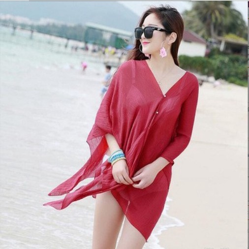 Aó choàng khăn voan chống nắng nhẹ , đi biển,nhiều màu. áo choàng voan phụ nữ quyến rũ.màu sắc trẻ trung năng động.