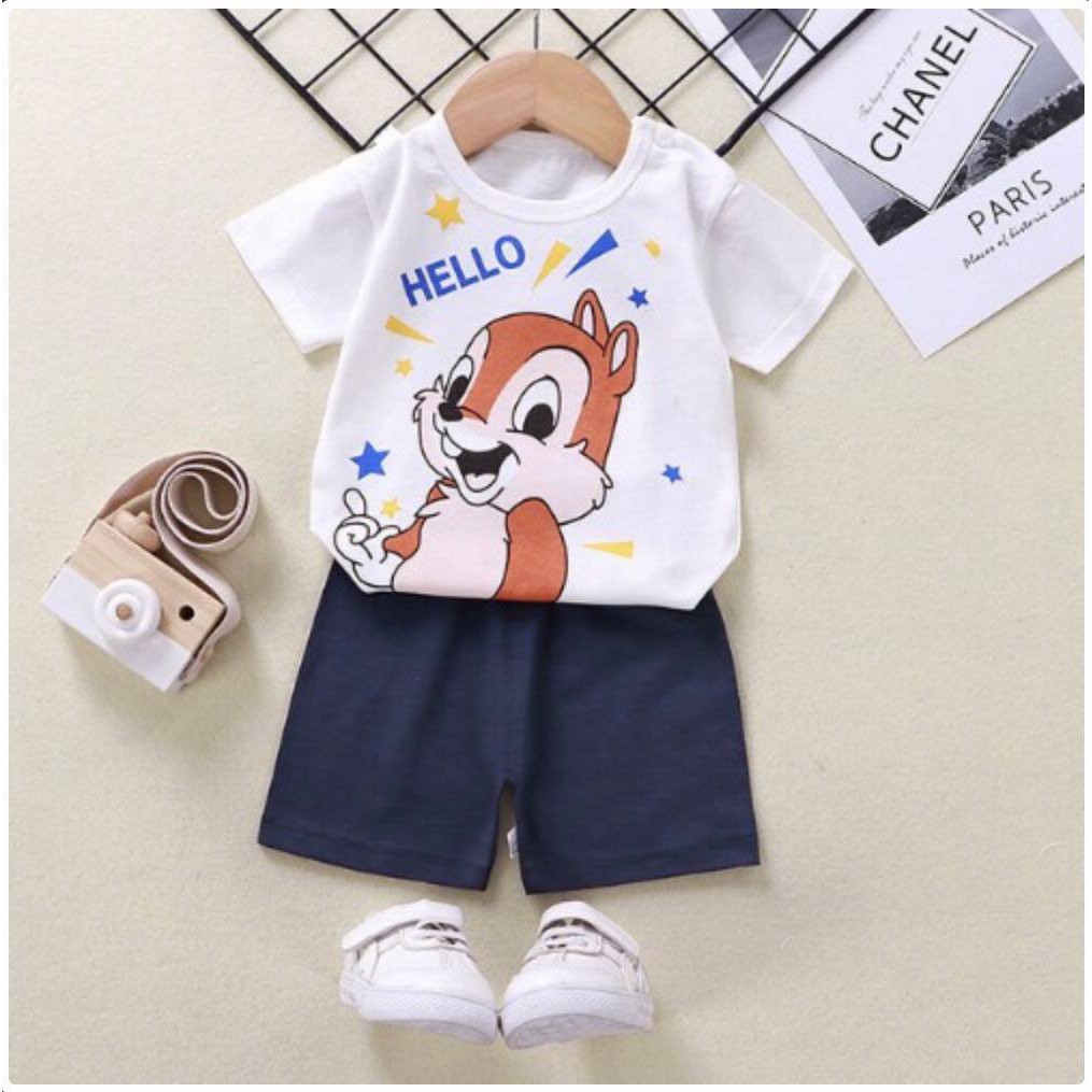 size 73 Bộ cộc tay cho bé chất liệu cotton mềm mịn thoáng mát hàng đẹp dành cho các bé vào mùa hè nóng bức 2021