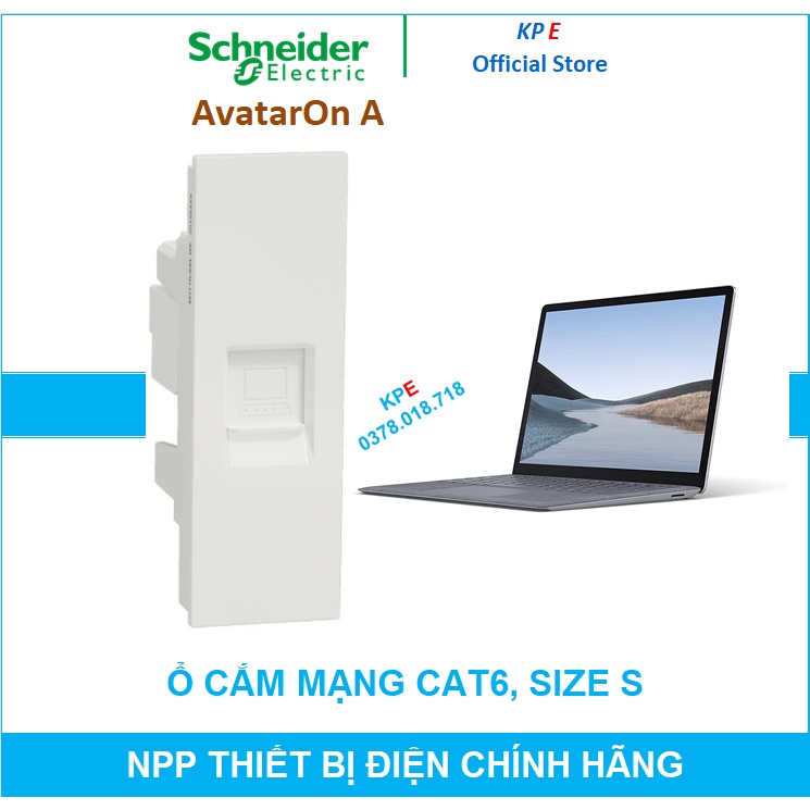 HẠT Ổ CẮM MẠNG MÁY TÍNH INTERNET CAT6 CAT 6 M3T1RJ6M_WE SCHNEIDER AVATARON A - KPE ELECTRIC