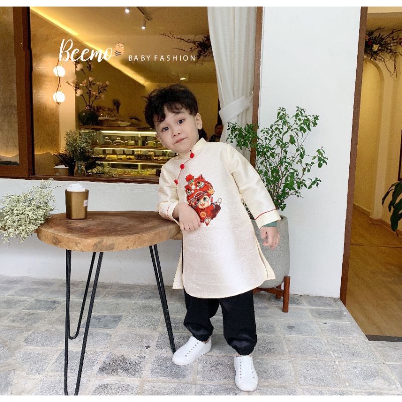 _Bộ áo dài múa lân bé trai 9 đến 23kg