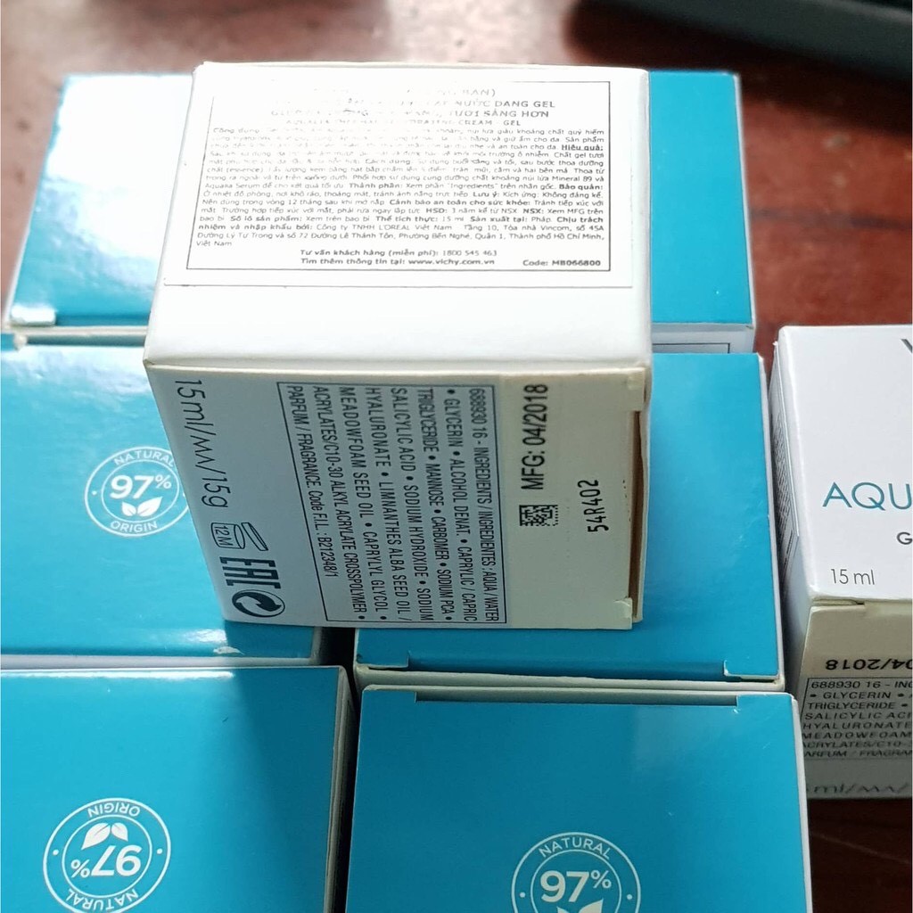 Gel Dưỡng Ẩm Vichy Aqualia Mineral Water Gel 15ml