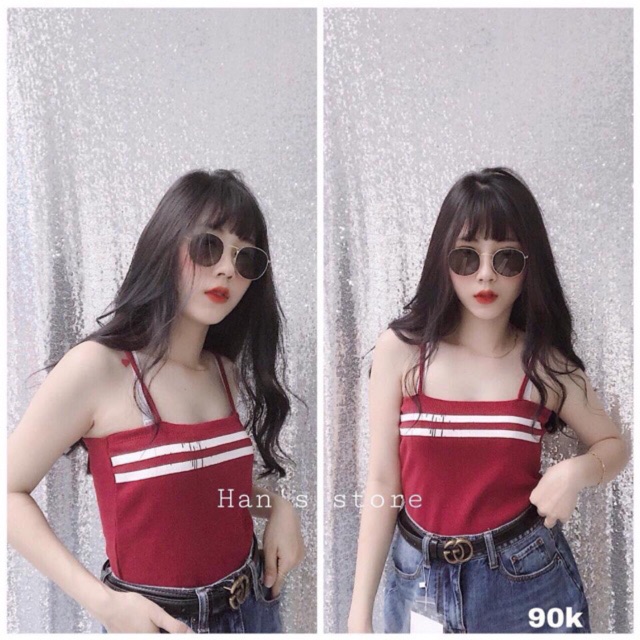 Áo 2 dây sọc ngang