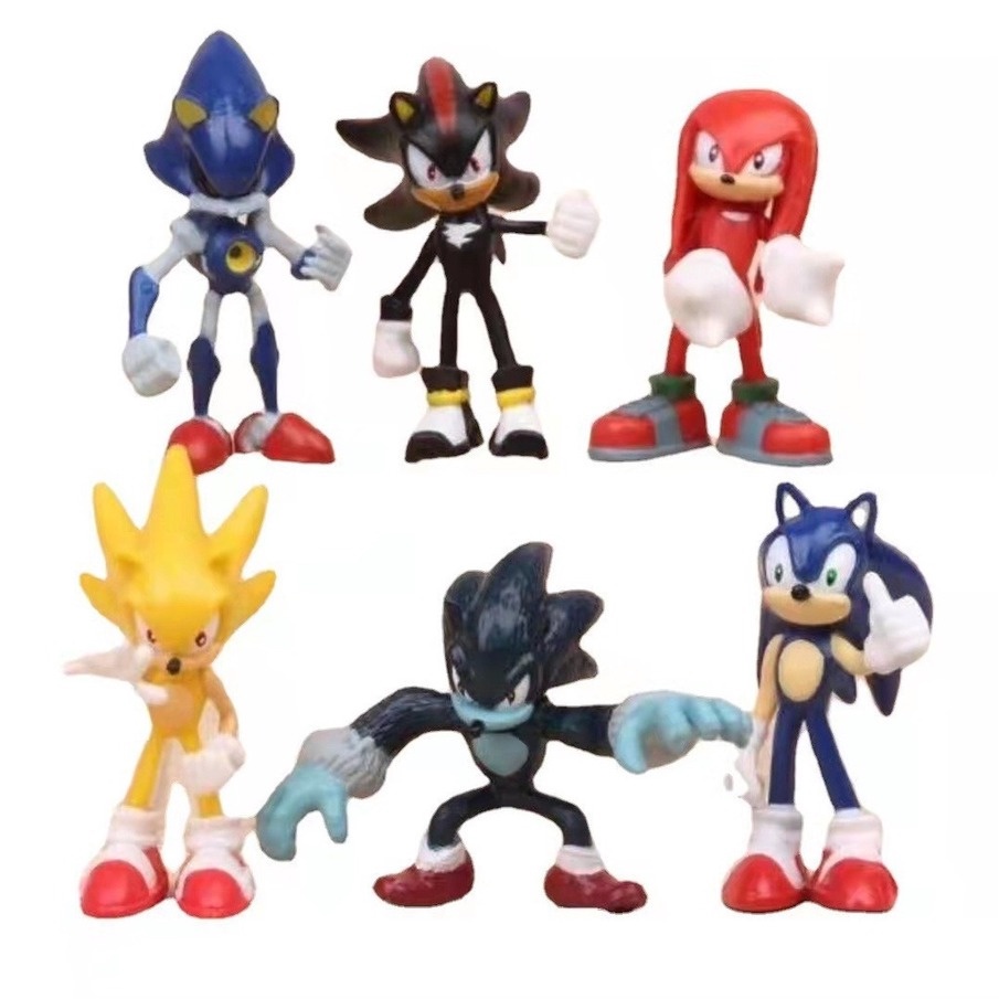 Bộ 6 Đồ trang trí Sonic Trang Trí Bàn Làm Việc Mô hình đồ chơi