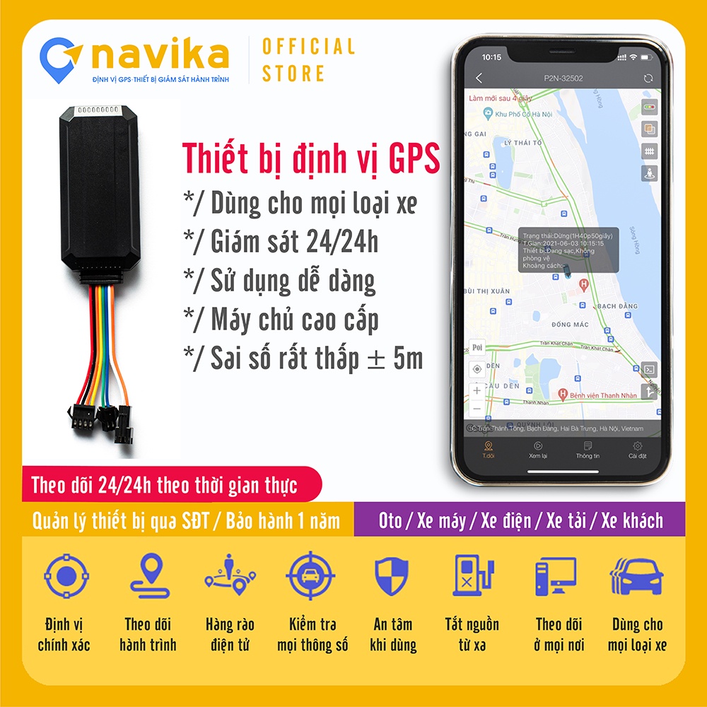 Định vị xe máy, xe oto, xe điện, chống trộm, định vị theo dõi xe - Navi P8S