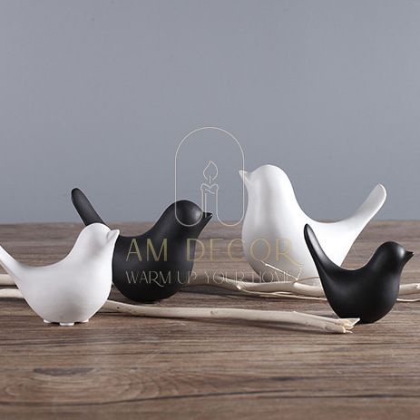 Tượng Chim gốm phong cách Bắc Âu decor trang trí phòng khách, bàn học, quà tặng tân gia sang trọng - AM Decor