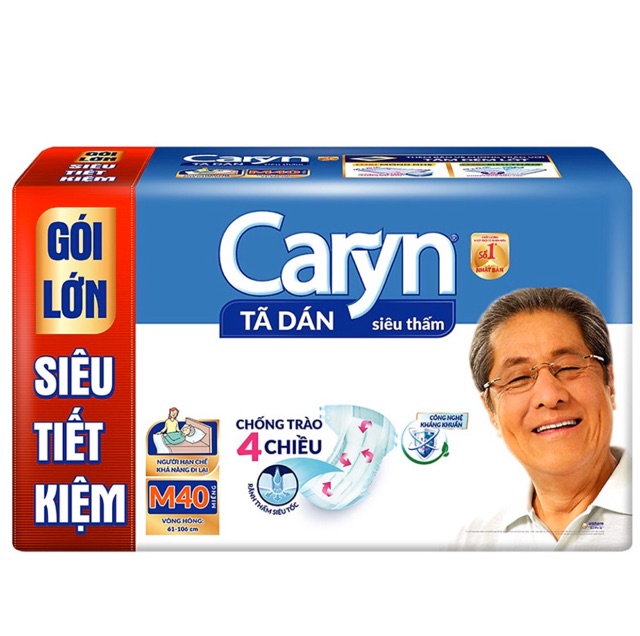 Tã Dán Caryn Siêu Thấm M40/ ML40 GÓI SIÊU TIẾT KIỆM