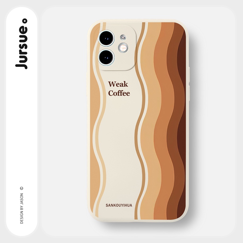 Ốp lưng JURSUE mềm viền vuông hình độc lạ đen Cho iPhone 14 13 12 11 Pro Max SE 2020 X XR XS 8 7 ip 6S 6 Plus Y2202