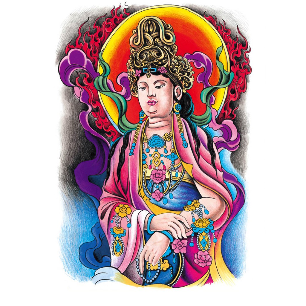 Hình Xăm Dán Kín Lưng Phật QSM019