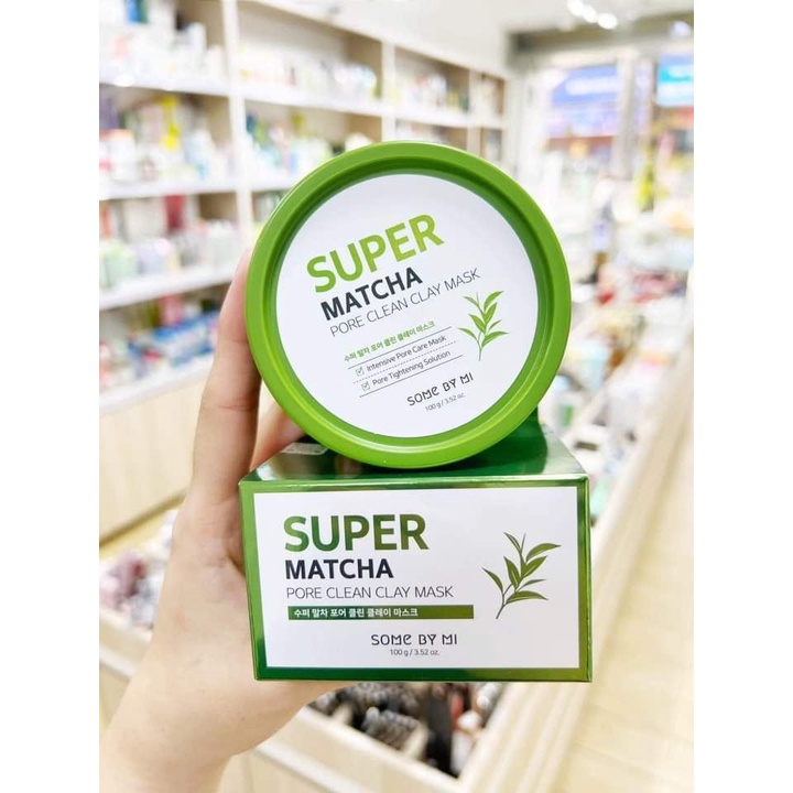 Mặt Nạ Đất Sét Trà Xanh Some By Mi Giảm Dầu Thu Nhỏ Lỗ Chân Lông Super Matcha Pore Clean Clay Mask - 100g