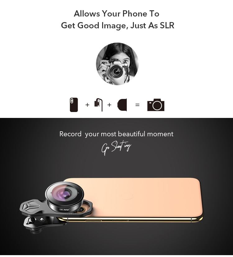 Ống kính Apexel hd 195 độ fisheye thích hợp cho điện thoại iphone Xiaomi Samsung Huawei