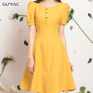 Đầm nữ rã tay phồng GUMAC MS12041_VANG
