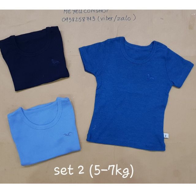 (5-9kg) SET 3 ÁO TAY NGẮN MÀU MIATOP