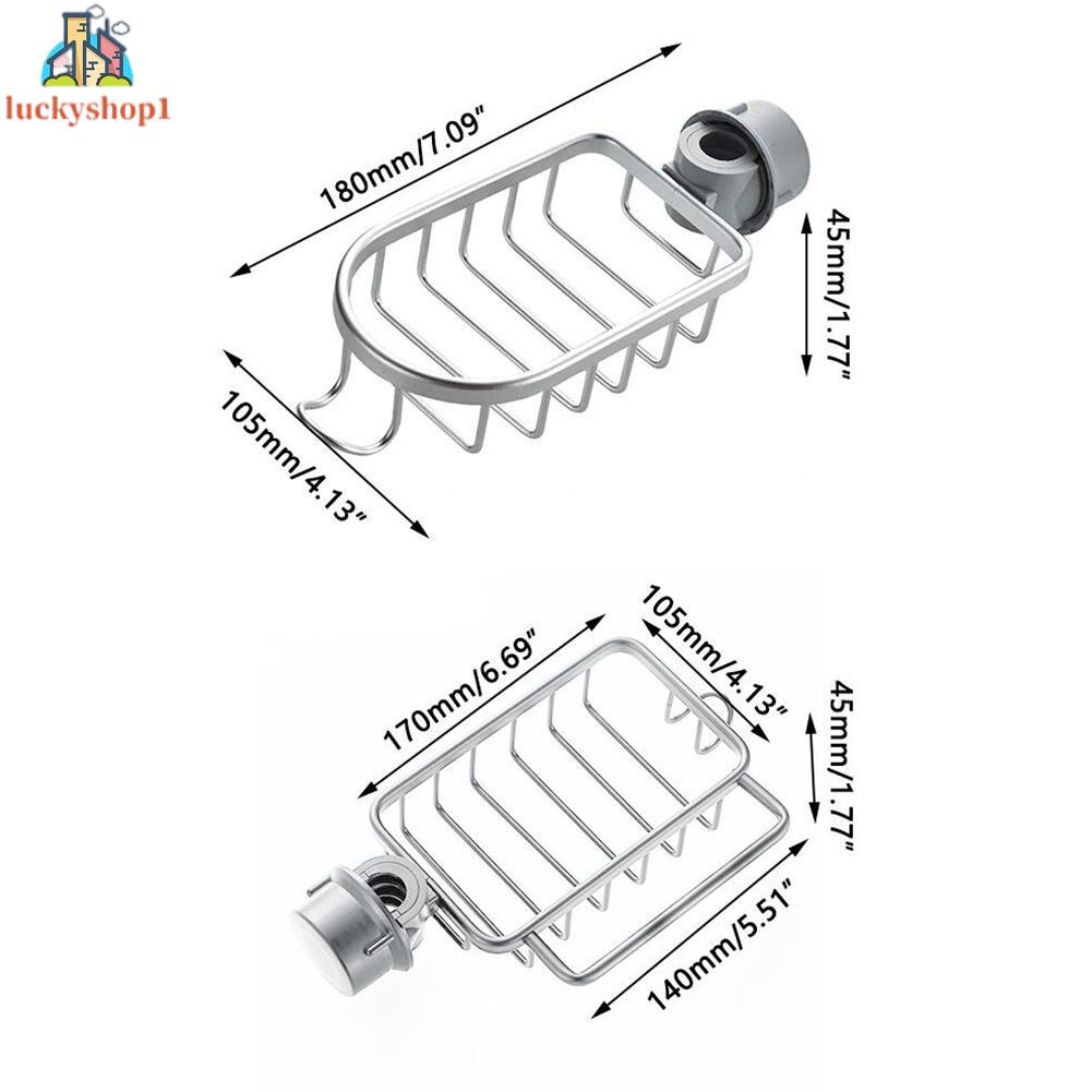 Chảo nhôm tiện lợi và Rag Rack Không gian nhôm thoát nước Rổ đựng vòi nhà bếp Không có đục lỗ Chậu rửa Giá đỡ bằng bọt biển Giá lưu trữ