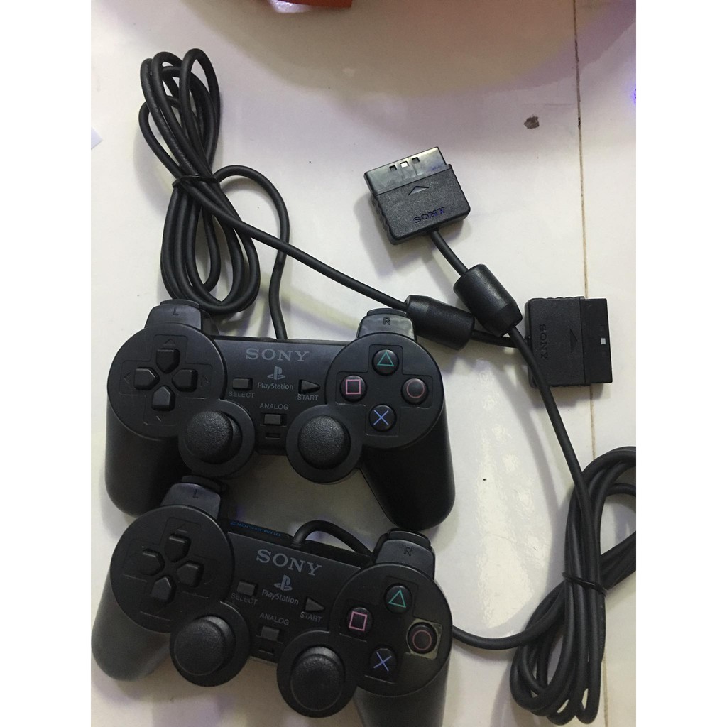 Bộ 2 tay cầm chơi game PlayStation 2 DualShock2 (Đen)