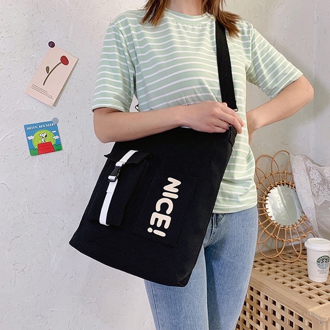 Túi đeo vai ENVIROSAX vải canvas cỡ lớn thời trang cá tính
