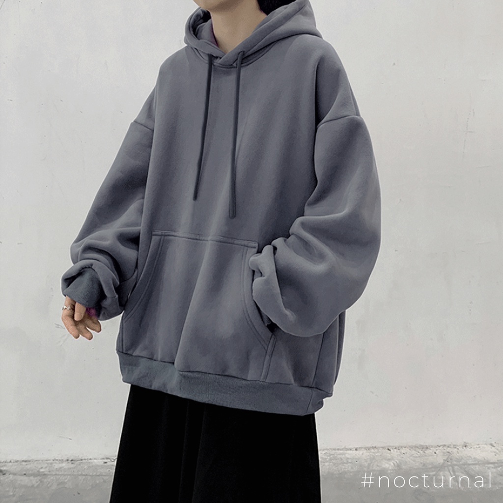 Áo Hoodie Trơn Basic Nocturnal Nam Nữ Cặp Đôi Unisex Phong Cách Dạo Phố Sài Gòn Ulzzang 2021 Màu Đen & Xám | BigBuy360 - bigbuy360.vn