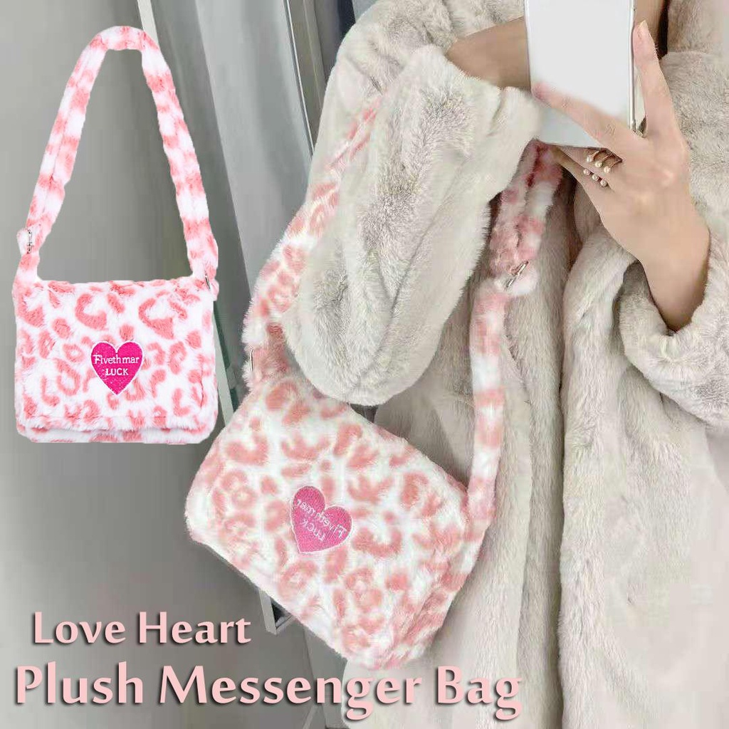 Túi Xách Mềm Mại Họa Tiết Trái Tim Thời Trang