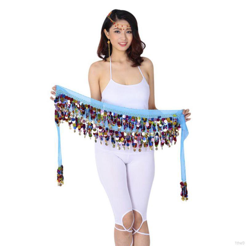Váy quấn kim sa nhiều màu trang phục múa bụng