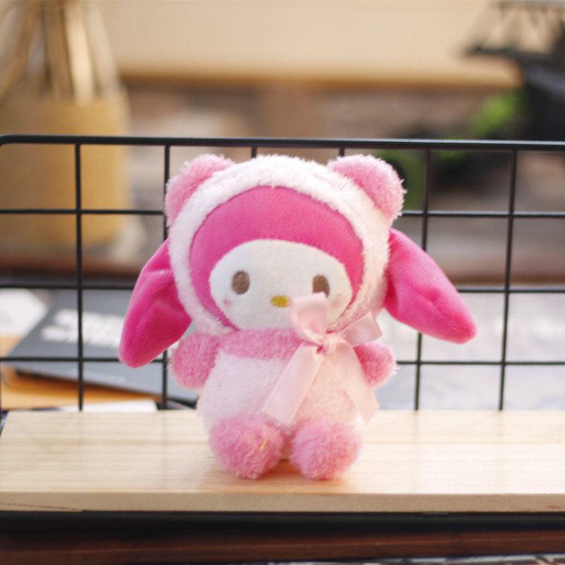 10cm Sanrio Plush Stuffed Toys  Animation Kuromi Cartoon Key Chain Decorations girl gift