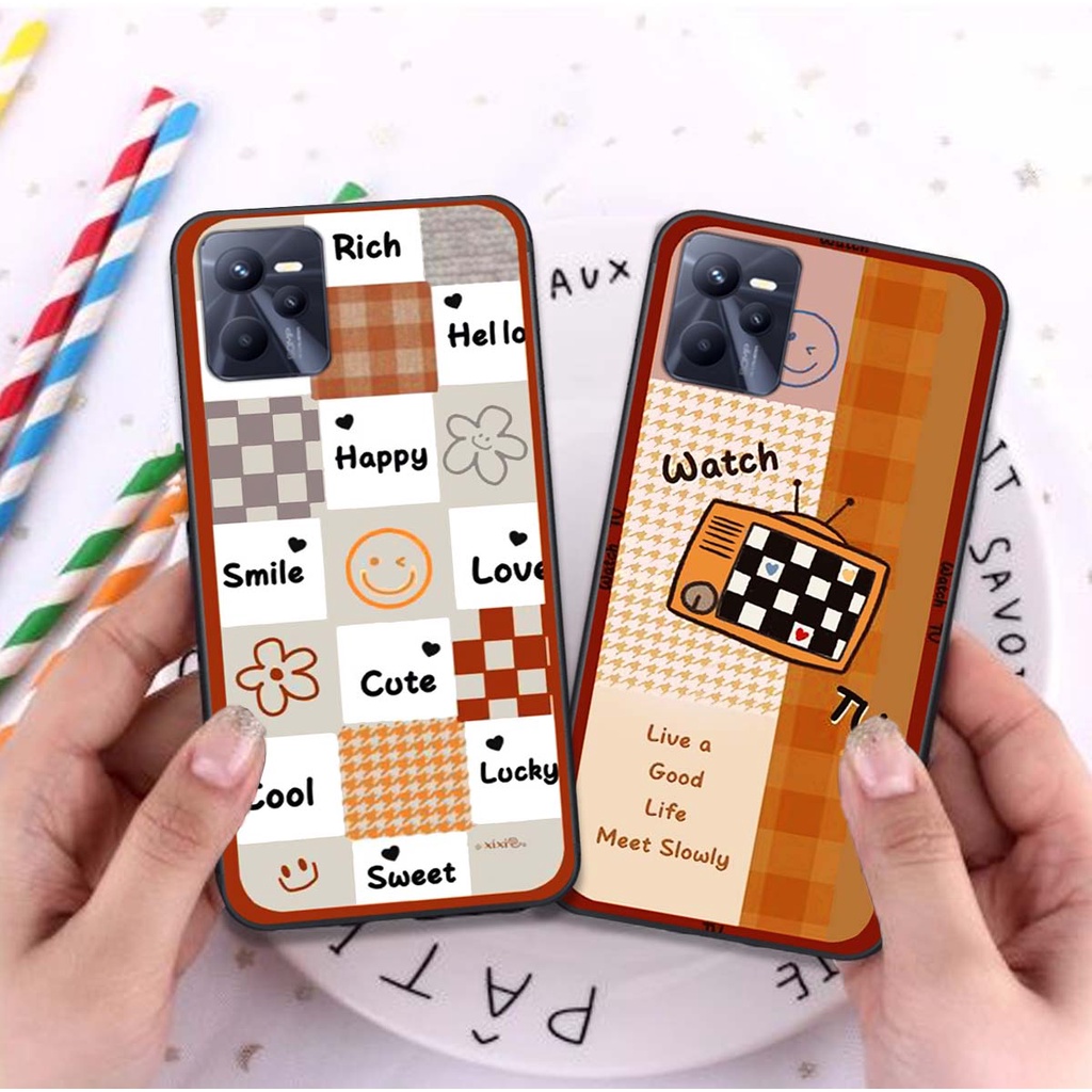 Ốp lưng điện thoại REALME C35 in hình  chú cún Snoopy, ốp kẻ ô vuông. Ốp lưng chất lượng cao.