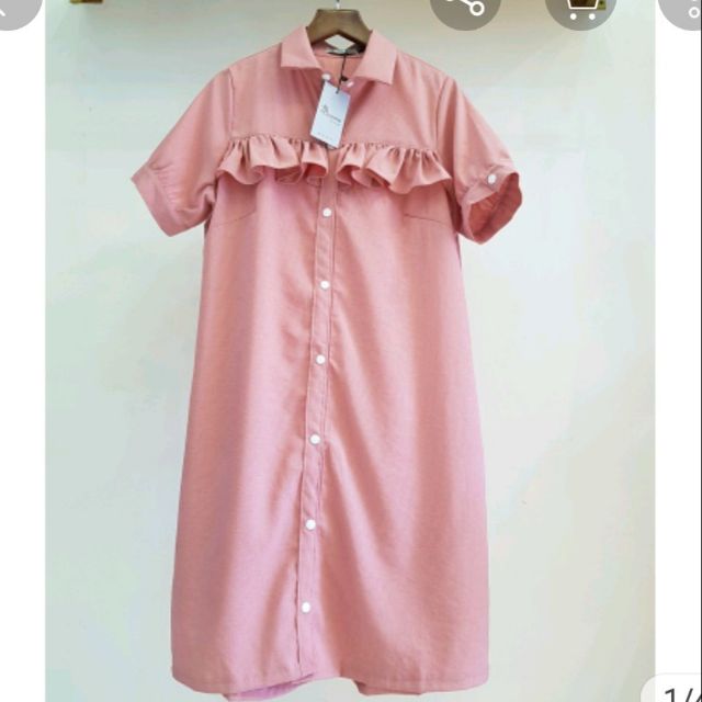 Váy bầu kẻ hồng