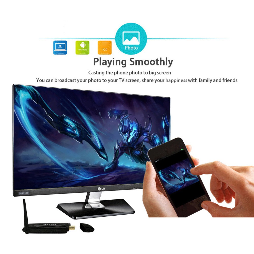 Thiết Bị Kết nối HDMI Không Dây từ Mobile, Tablet, Laptop ra Tivi Wecast E3
