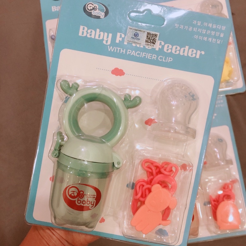 Túi nhai chống hóc Gb baby Hàn quốc tặng kẹp xích và 2 núm sơ cua cao cấp cho bé (hàng chính hãng)