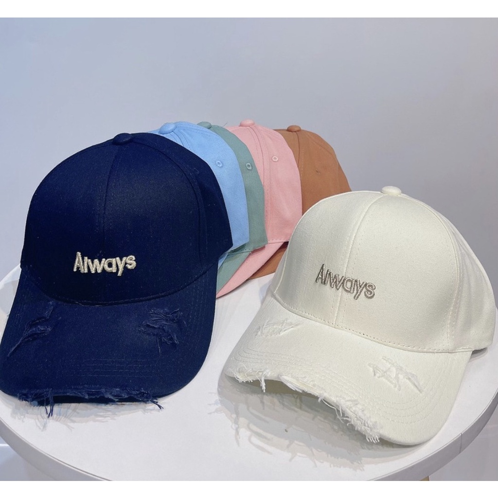 Mũ Lưỡi Trai Nón Kết Thêu Chữ Always Kiểu Rách Tua Rua Chất Kaki Form Unisex Nam Nữ Hàng Cao Cấp Bảo Hành 12 Tháng