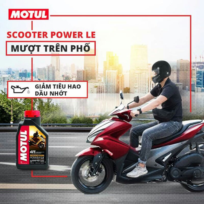 Nhớt Motul Scooter power Le 5W40 800ml – 1L