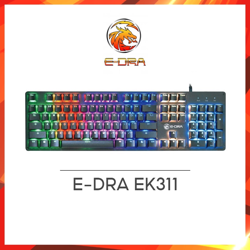 Bàn phím cơ EDra EK311 (Hàng chính hãng) Đèn LED Rainbow Bảo hành 24 tháng