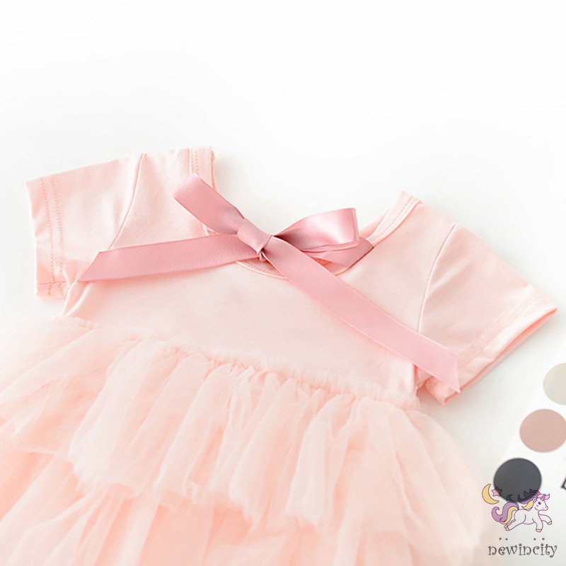 Jumpsuit Phối Đầm Tay Ngắn Hoạ Tiết Hoạt Hình Phong Cách Hàn Quốc Cho Bé