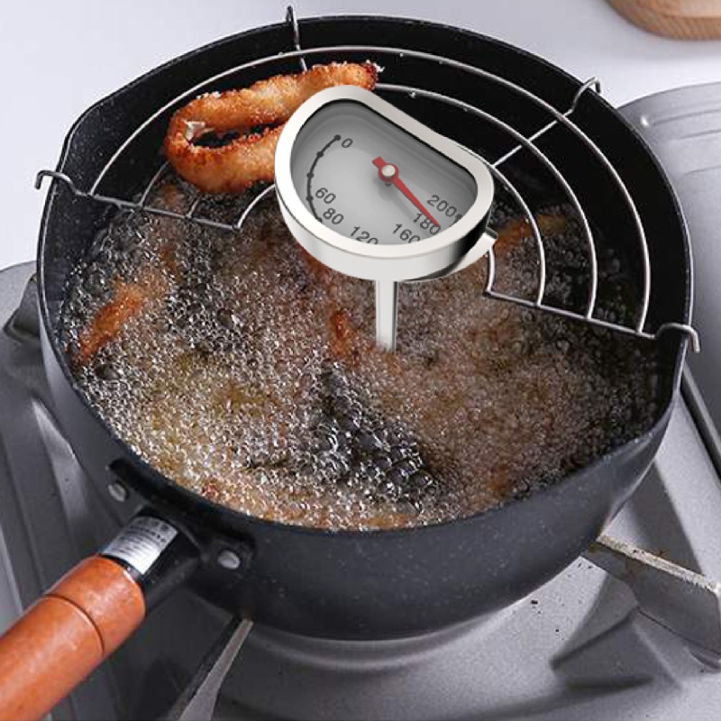 Chảo Chiên Sâu Bằng Thép Không Gỉ 0-200 Chất Lượng Cao °C Bình Đựng Dầu Chiên Tiện Dụng Cho Nhà Bếp