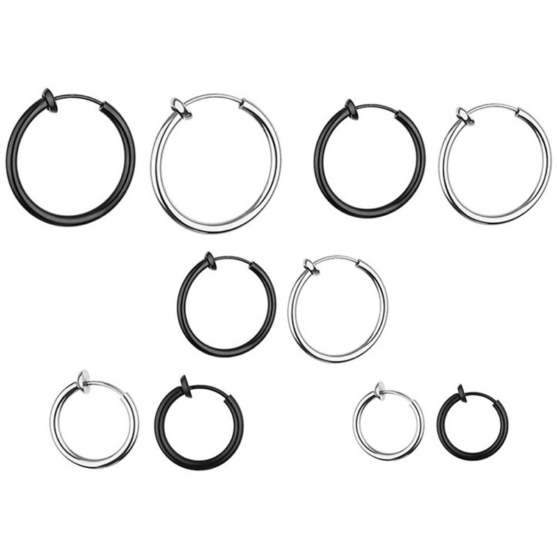 Khuyên tai titan kẹp tròn không cần bấm lỗ tai không gỉ