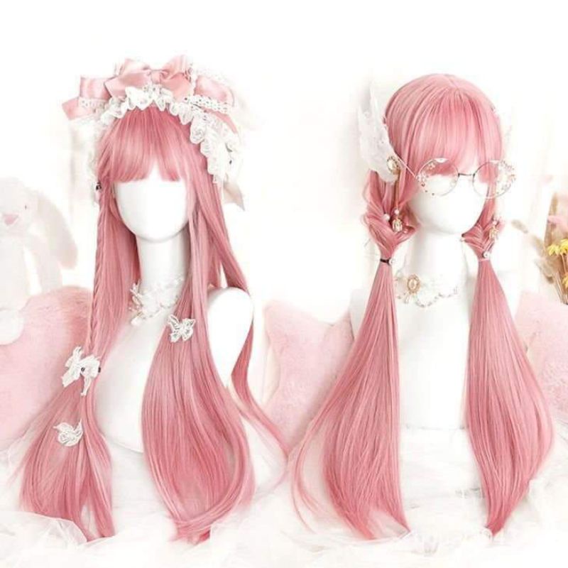 [ HẾT ] Tóc giả wig hồng cosplay lolita