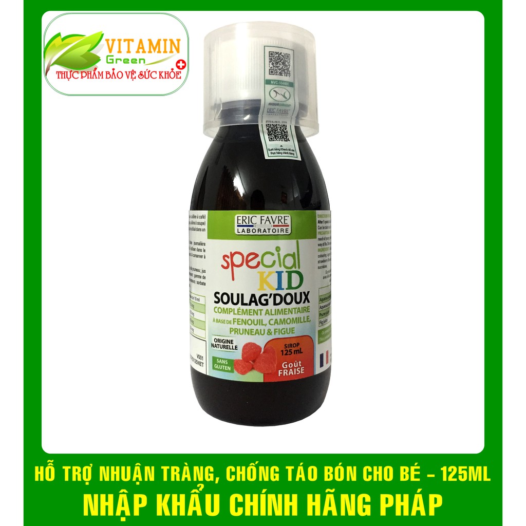 SPECIAL KID SOULAG’ DOUX THẢO DƯỢC CHỐNG TÁO BÓN, ĐẦY HƠI CHO BÉ 125ml | NHẬP KHẨU CHÍNH HÃNG PHÁP