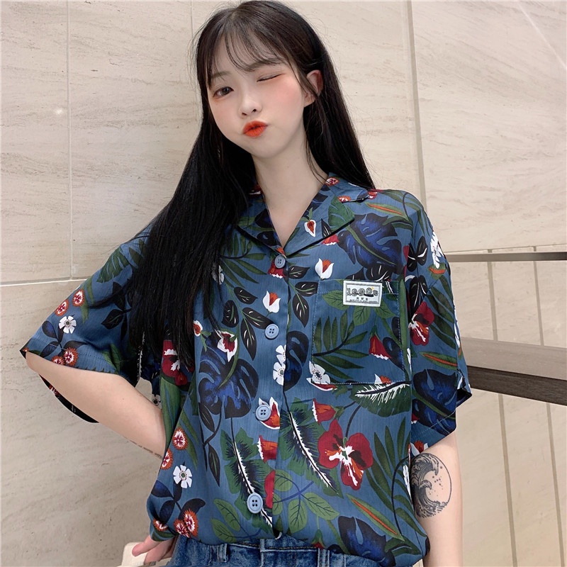 NRVP Áo Sơ Mi Dáng Rộng Thời Trang Hàn Quốc Cá Tính Cho Nữ