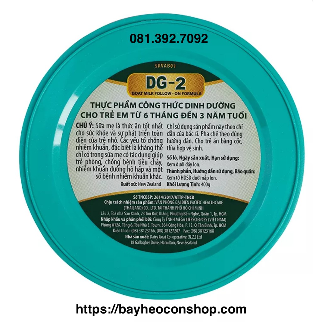 Sữa Dê công thức DG-2 400g