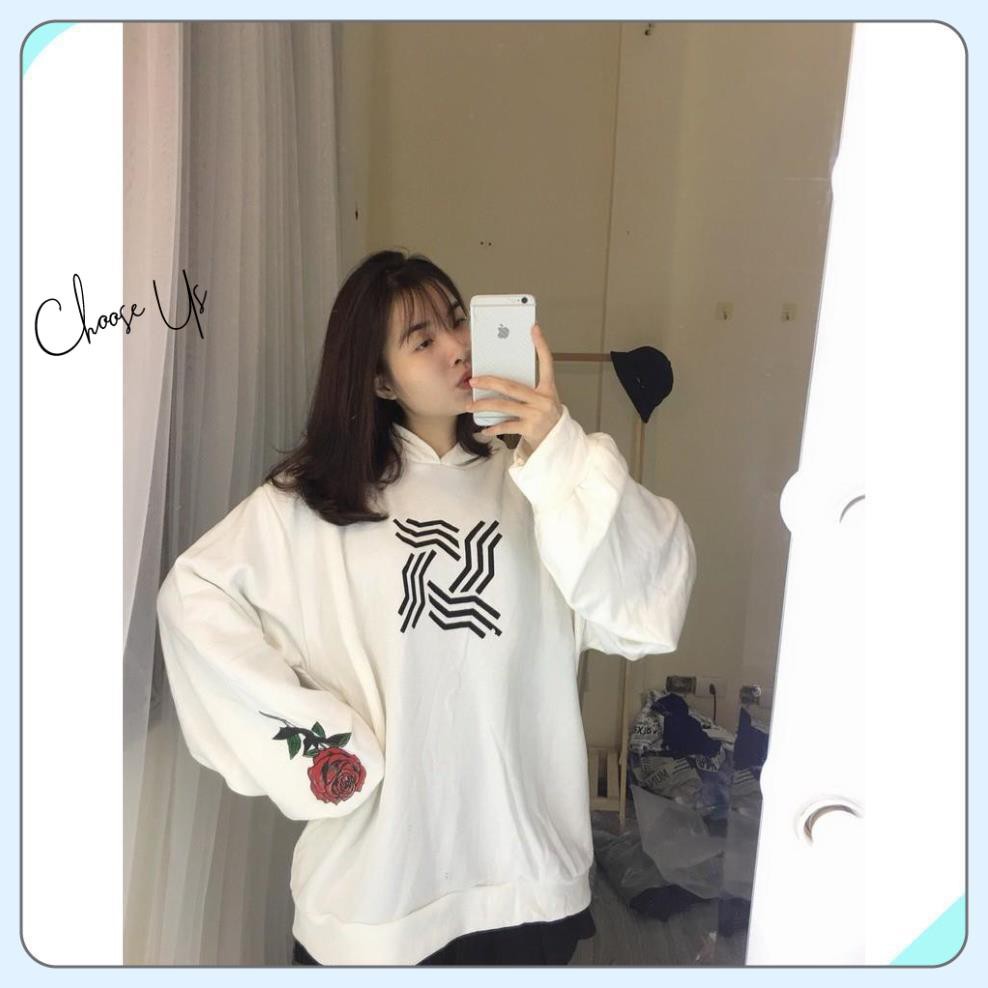 Áo Hoodie Nỉ Hoa Hồng Form Rộng UNISEX Kiểu Dáng Ulzzang Choose Us | BigBuy360 - bigbuy360.vn