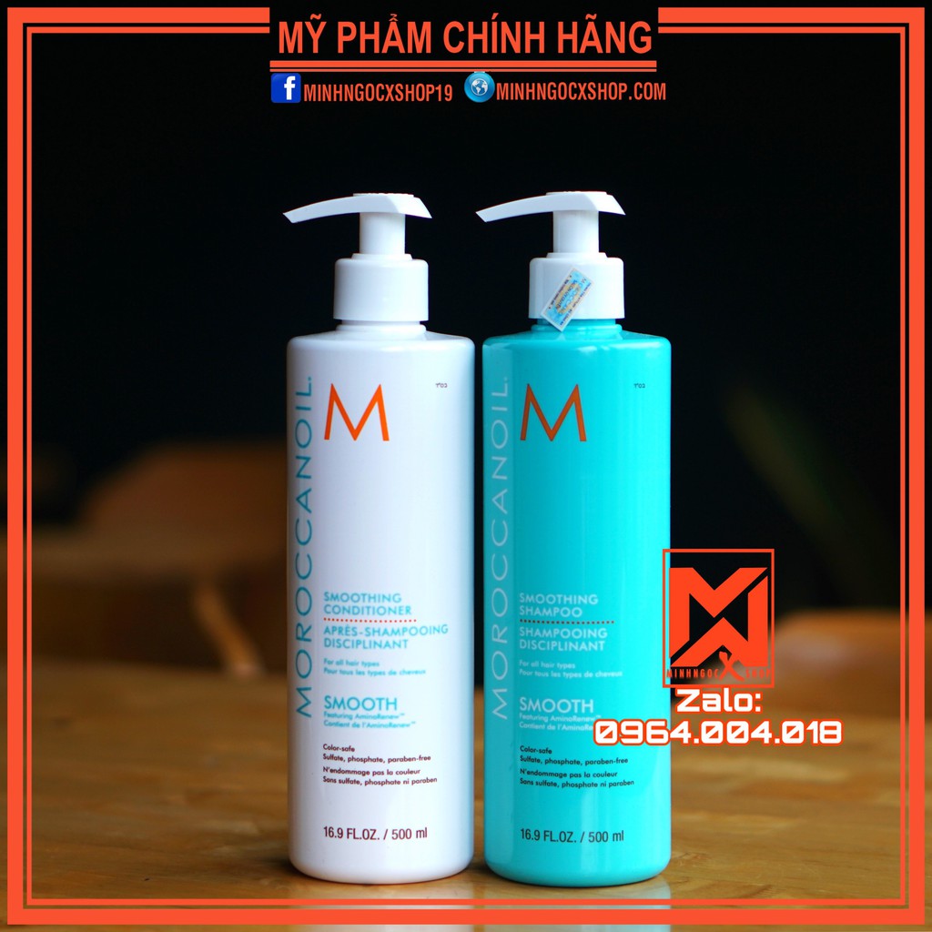 DẦU GỘI - XẢ SUÔN MƯỢT MOROCCANOIL SMOOTH 500ML-CHÍNH HÃNG